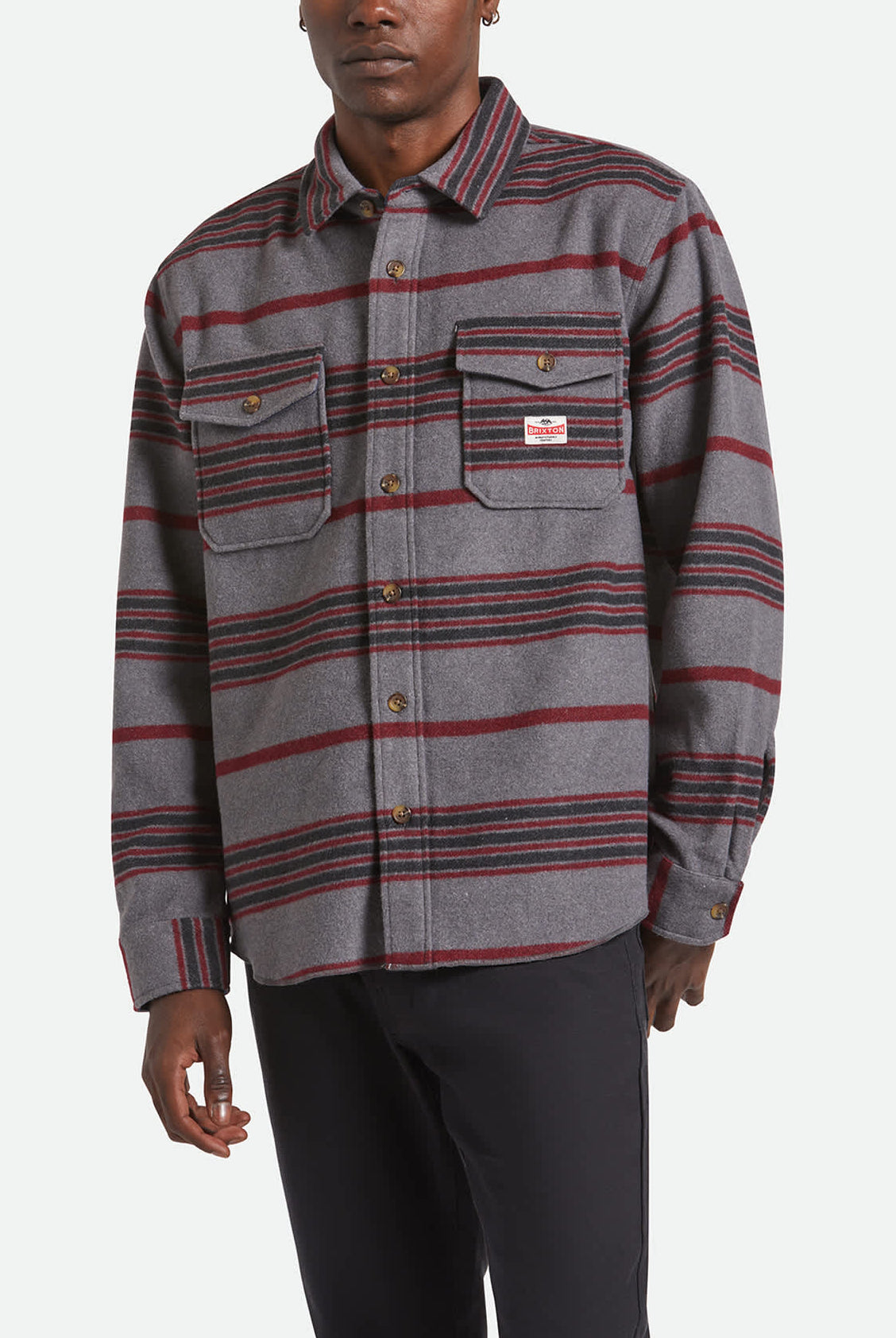 Men's Altered Threads Overshirt in the color Multi Blanket Stripe - Men's Front View
