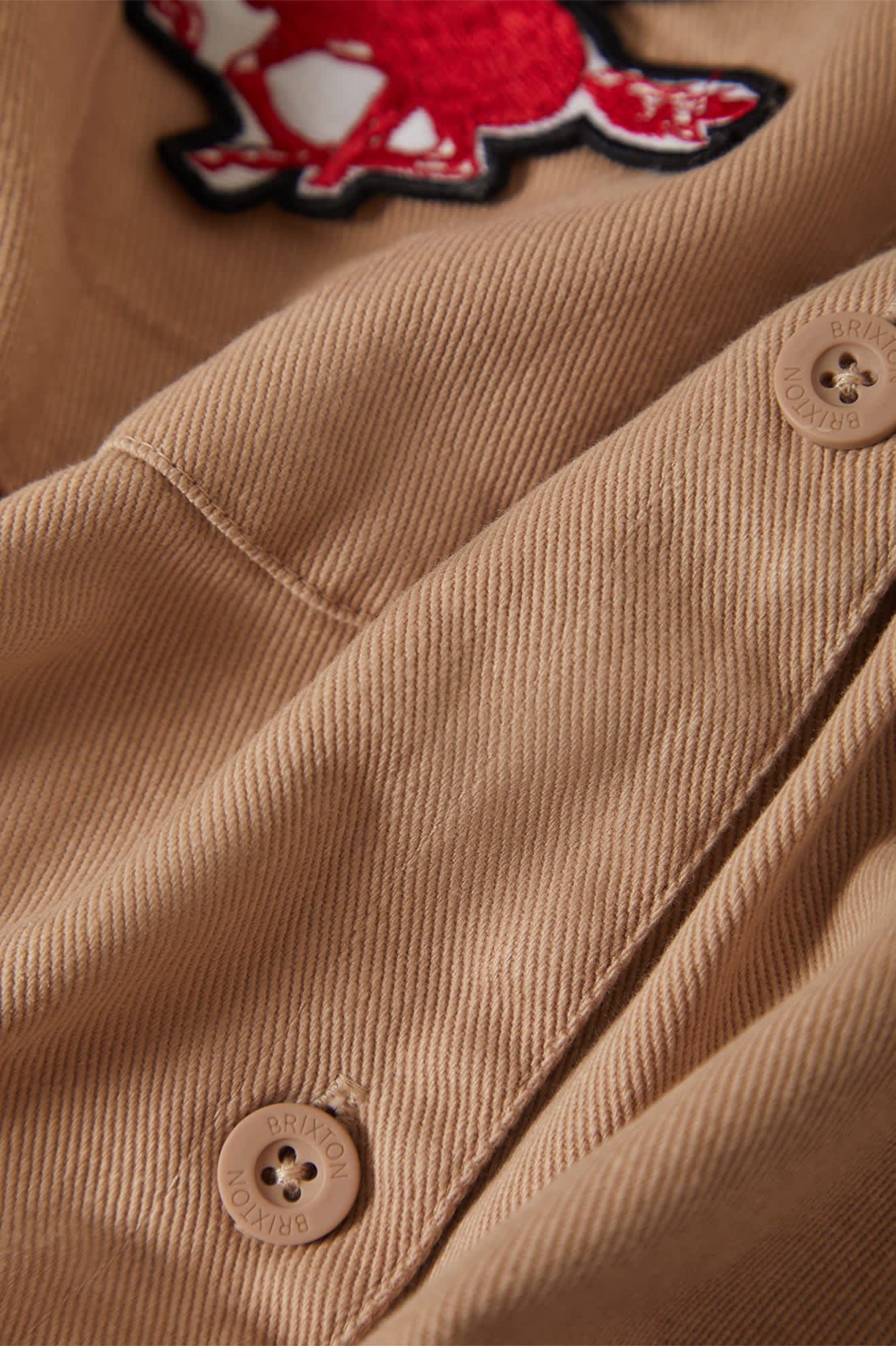 Women's Utopia Patchwork Overshirt in the color Washed Timeless Taupe - Additional Laydown image