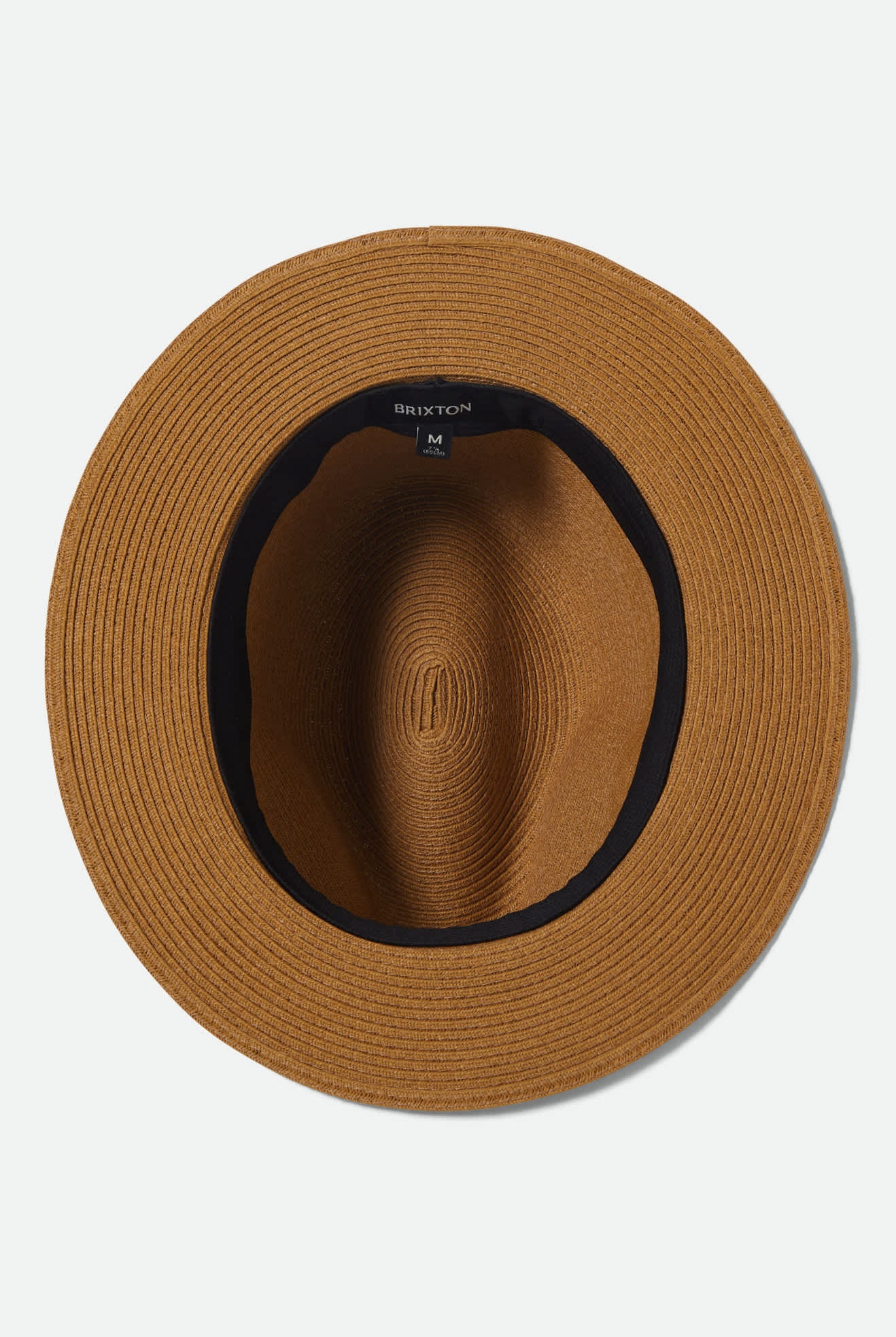 Unisex Roma Straw Packable Fedora in the color Dark Tan/Primal Green - Additional Laydown image