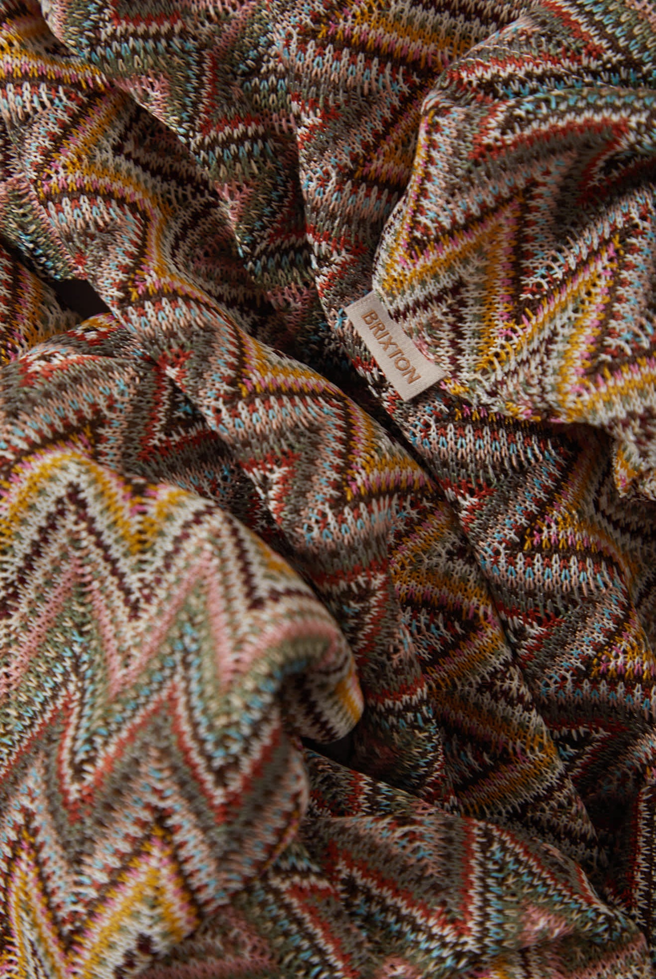 Women's The Cabana Mesh Lounge Pant in the color Multi Color Zigzag - Additional Laydown image