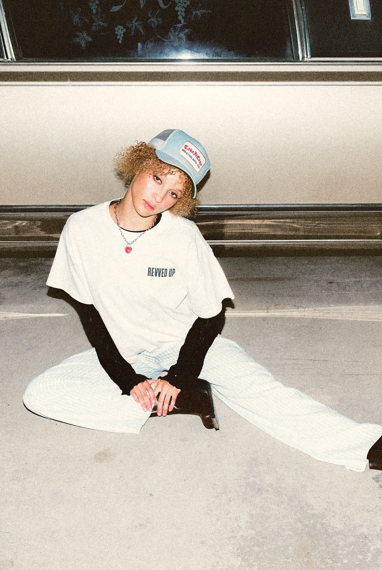 Women's Take It Easy Netplus Trucker Hat in the color Two Boot Stripe - Women's Lifestyle image