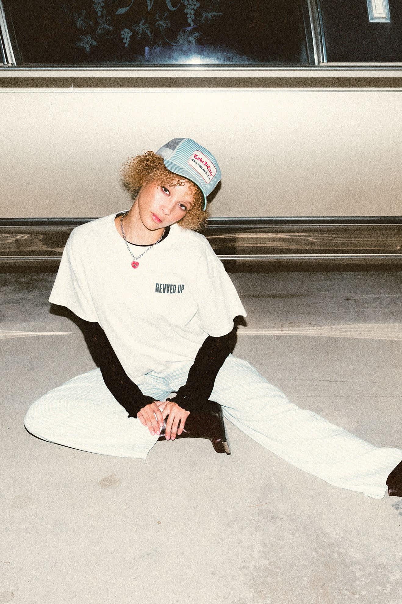 Women's Take It Easy Netplus Trucker Hat in the color Two Boot Stripe - Women's Lifestyle image