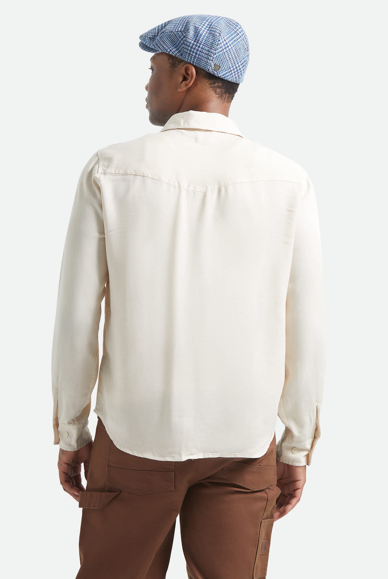 Men's Cool Comfort Wayne Long Sleeve Shirt in the color Whitecap - Men's Back View