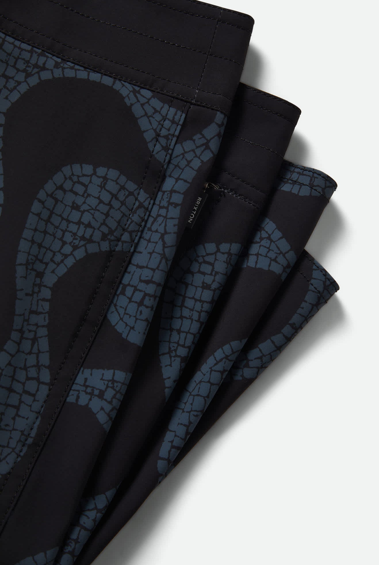 Men's Blitz Boardshort 19" in the color Black/Future Grey Warped Tile - Additional Laydown image