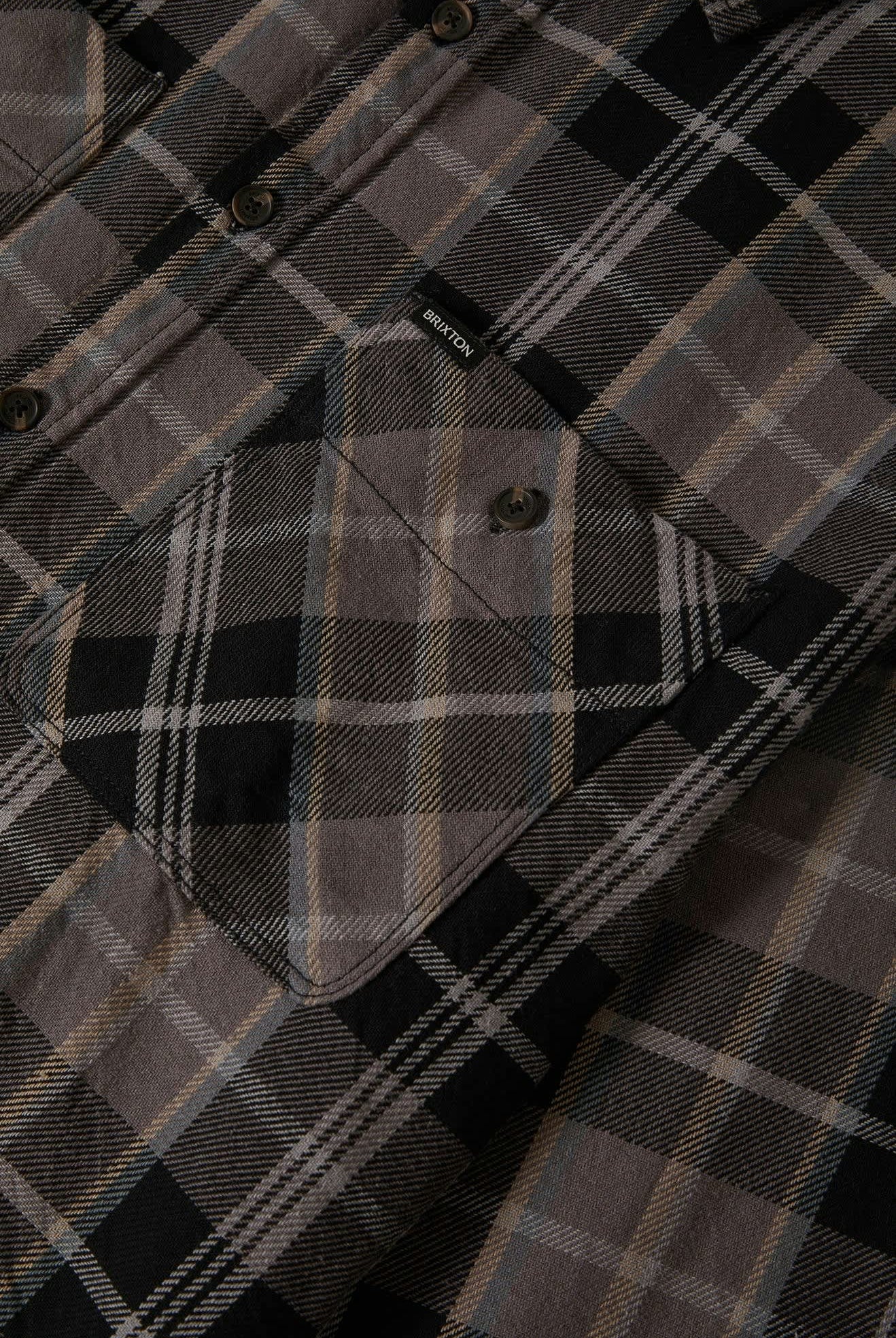 Men's Vintage Wash Flannel in the color Black/Charcoal Beige/Slate - Additional Laydown image