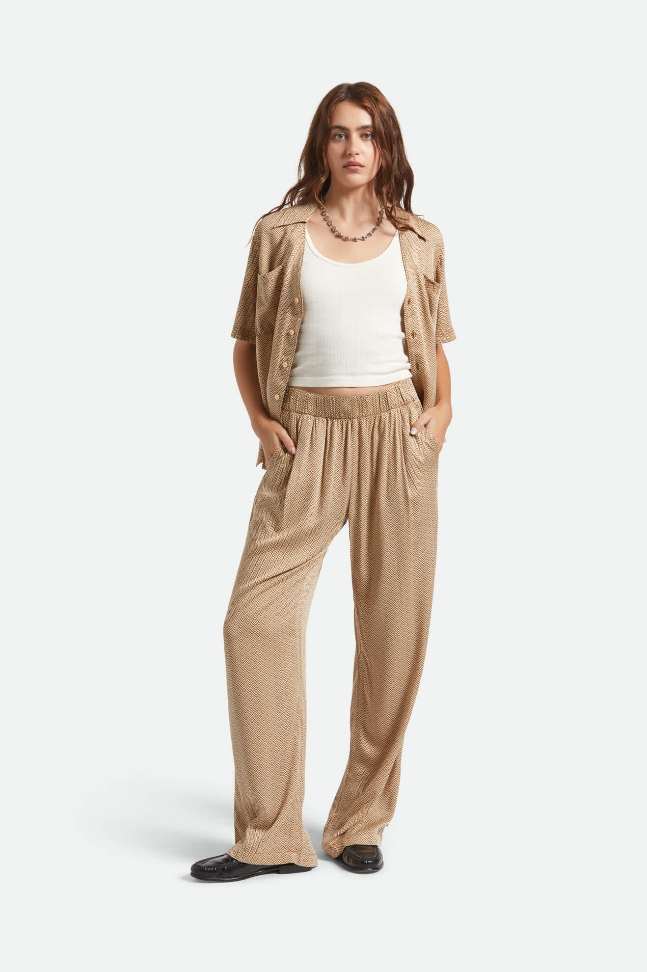 Women's Hudson Lounge Pant in the color Washed Copper/Whitecap - Women's Back View