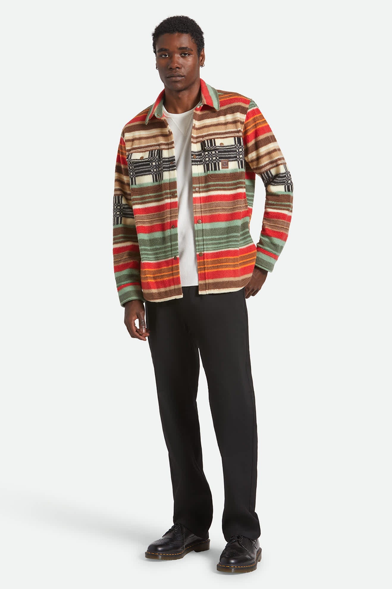 Men's Bowery Arctic Stretch Fleece in the color Multi Blanket Stripe - Men's Front View