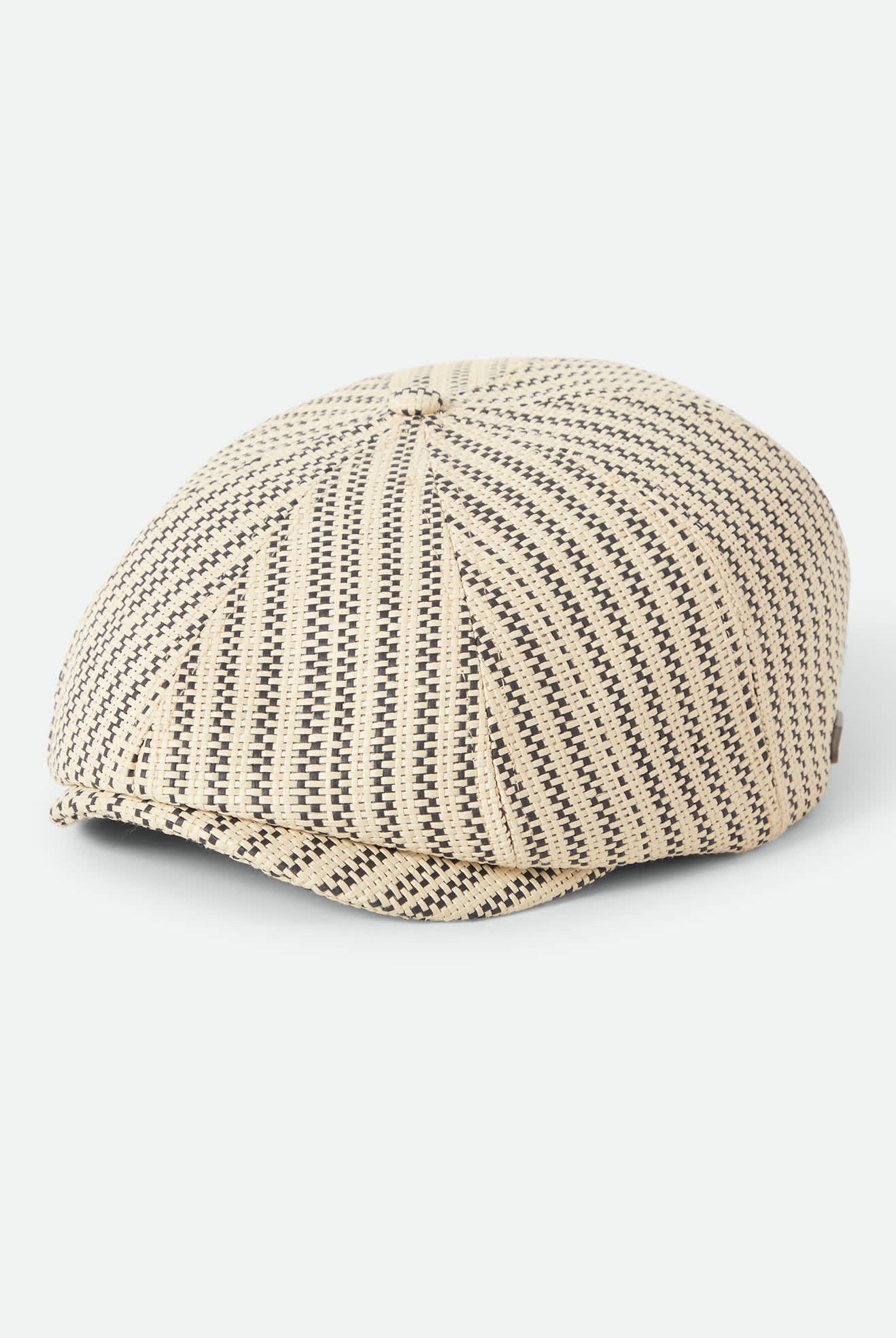 Unisex Brood Lightweight Newsboy Cap in the color Natural/Black Straw - Front Product View