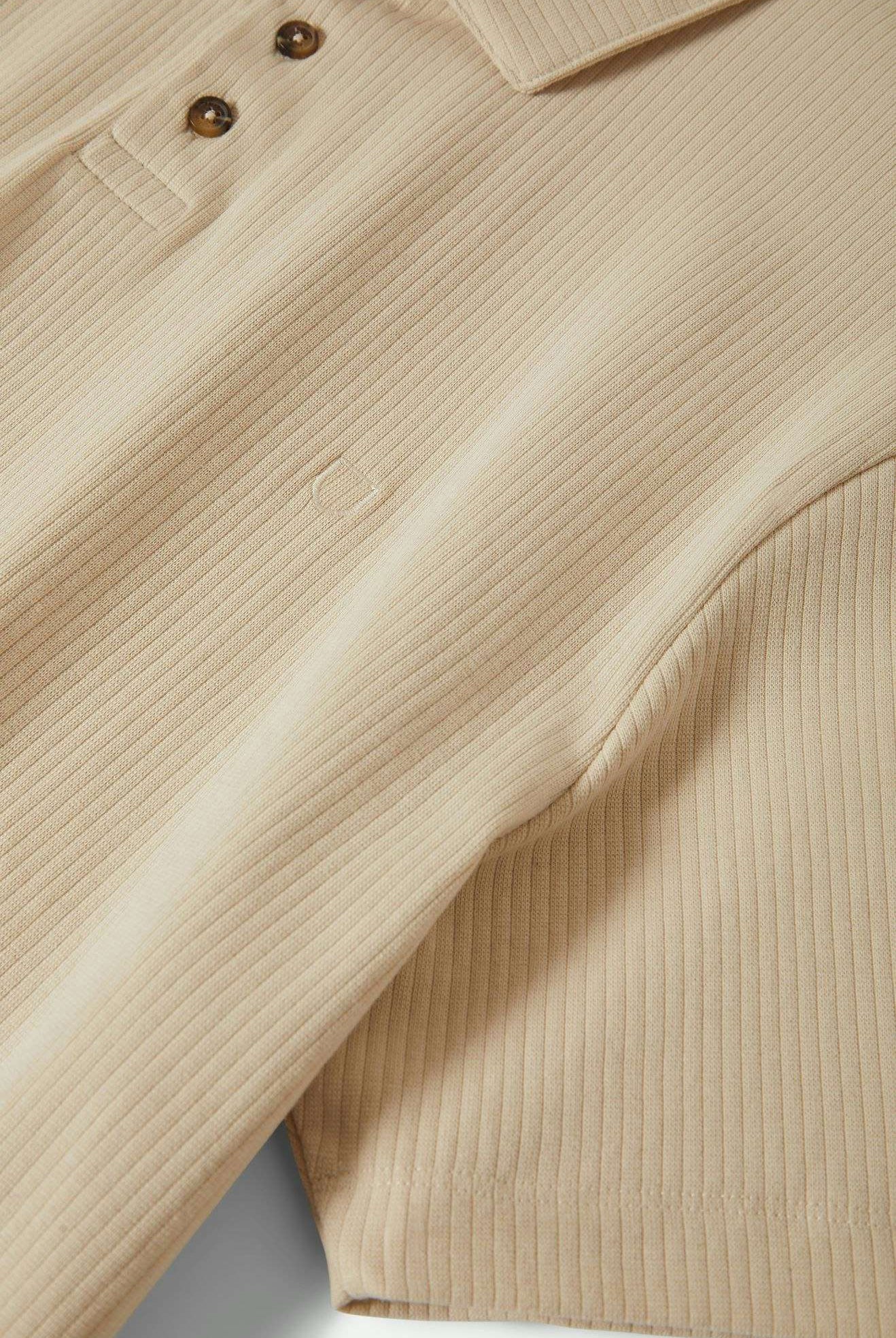 Extra Laydown Image 3 | Ribbed City S/S Polo - Whitecap