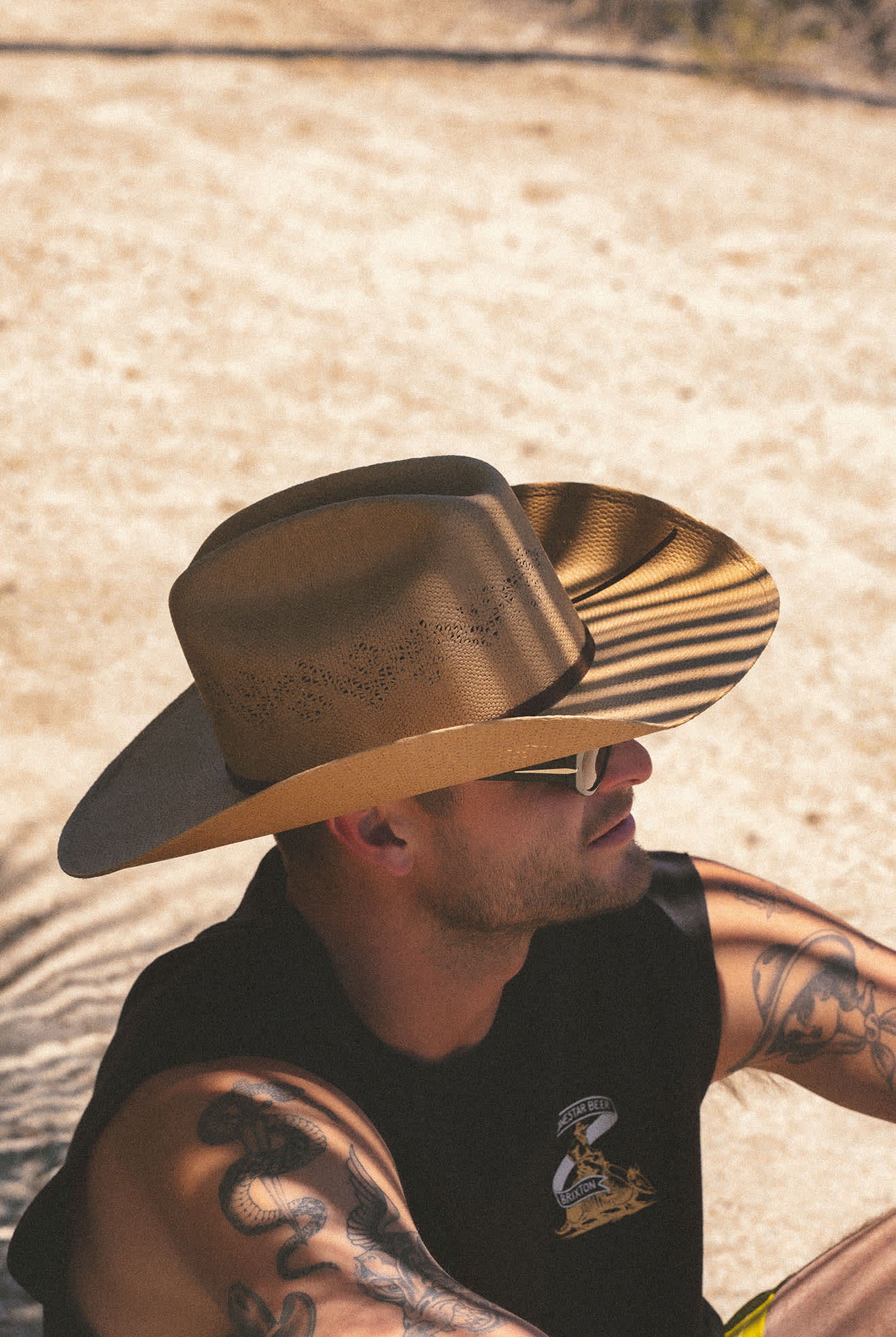 Unisex Lone Star Straw Cowboy Hat in the color Texas Gold - Men's Lifestyle image