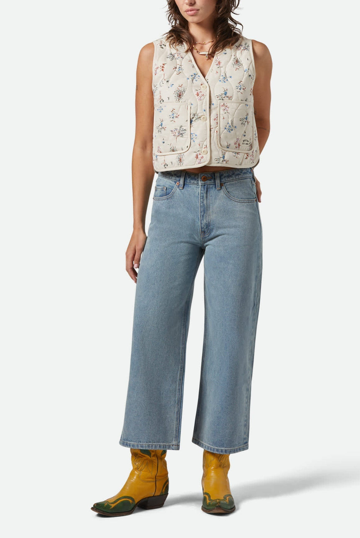 Women's Margo Cropped 5-Pocket Pant in the color Light Denim - Women's Front View