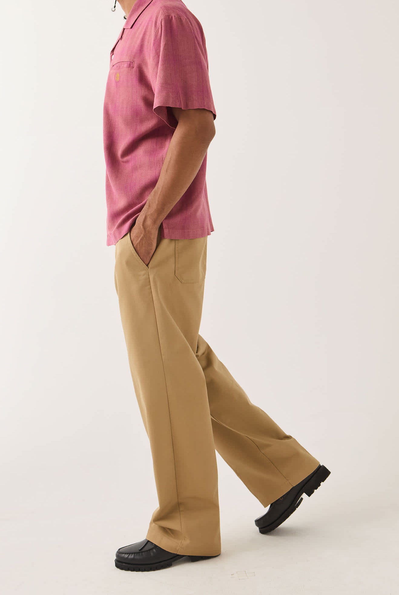 Men's Trademark Chino Pant in the color British Khaki - Men's Side View