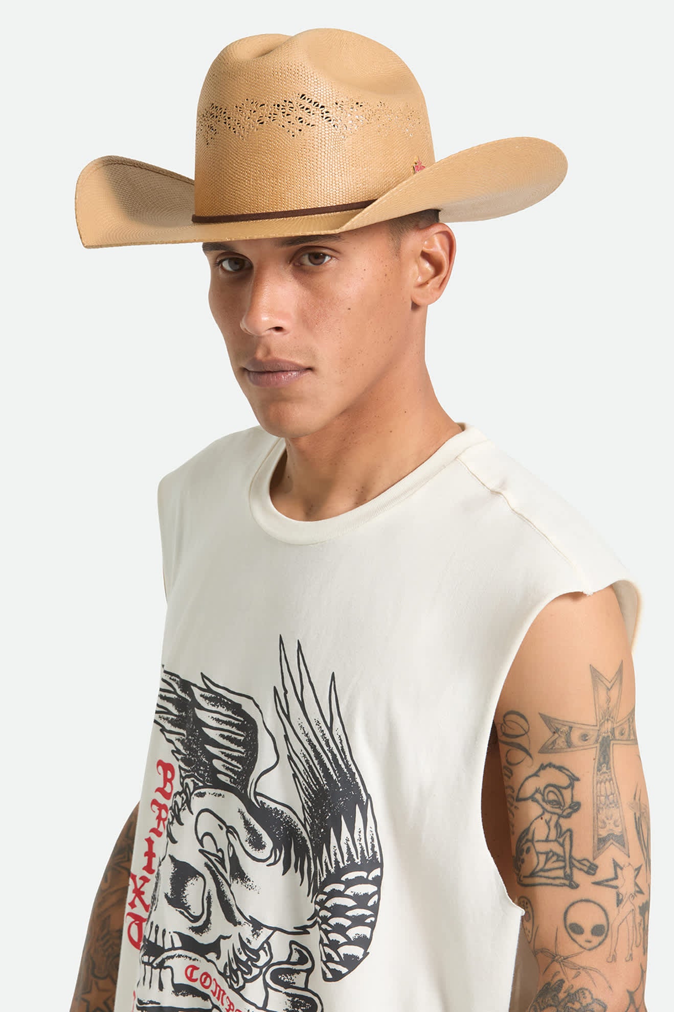 Unisex Lone Star Straw Cowboy Hat in the color Texas Gold - Men's Front View