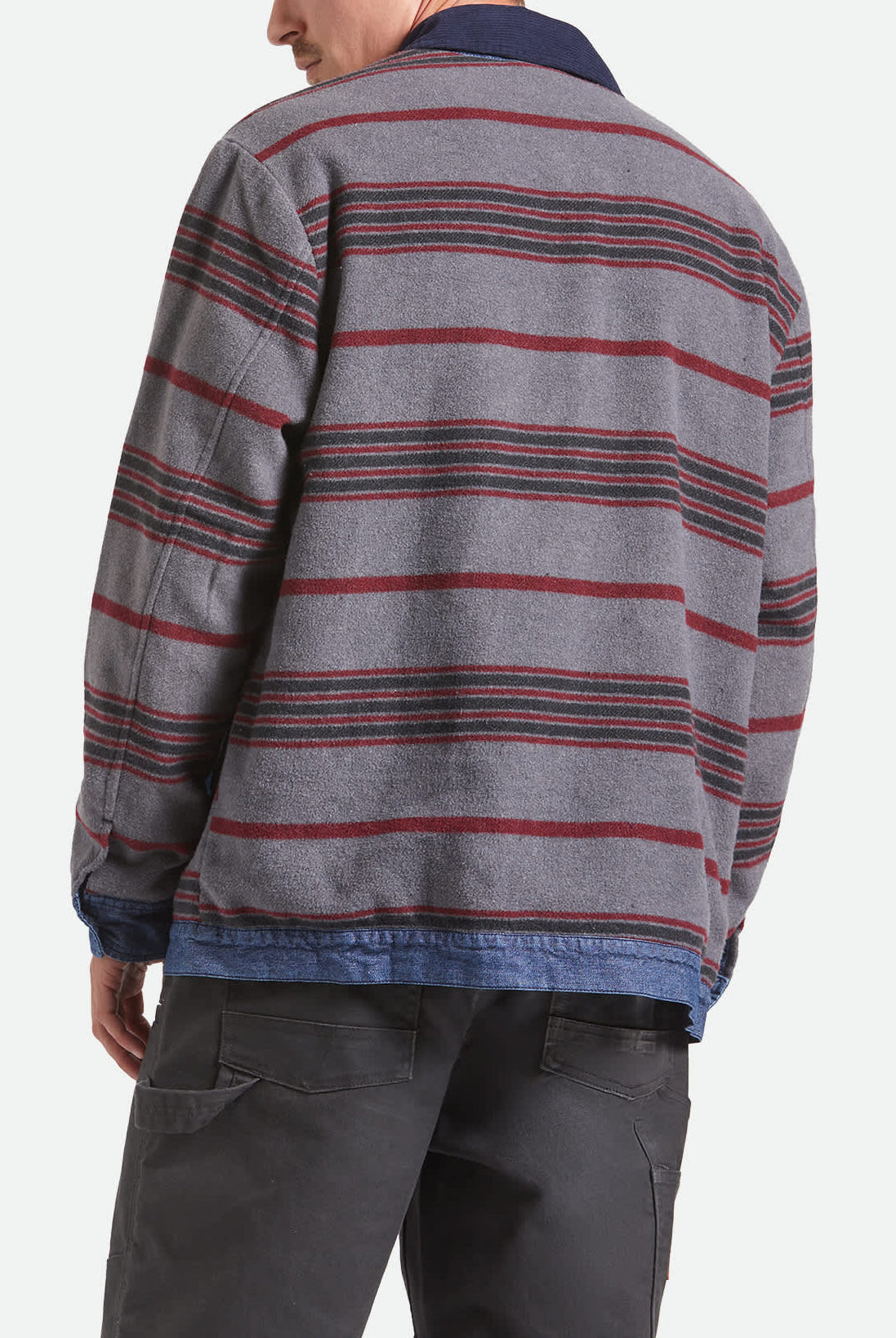 Men's Altered Threads Chore Coat in the color Medium Wash Denim - Additional Fit image