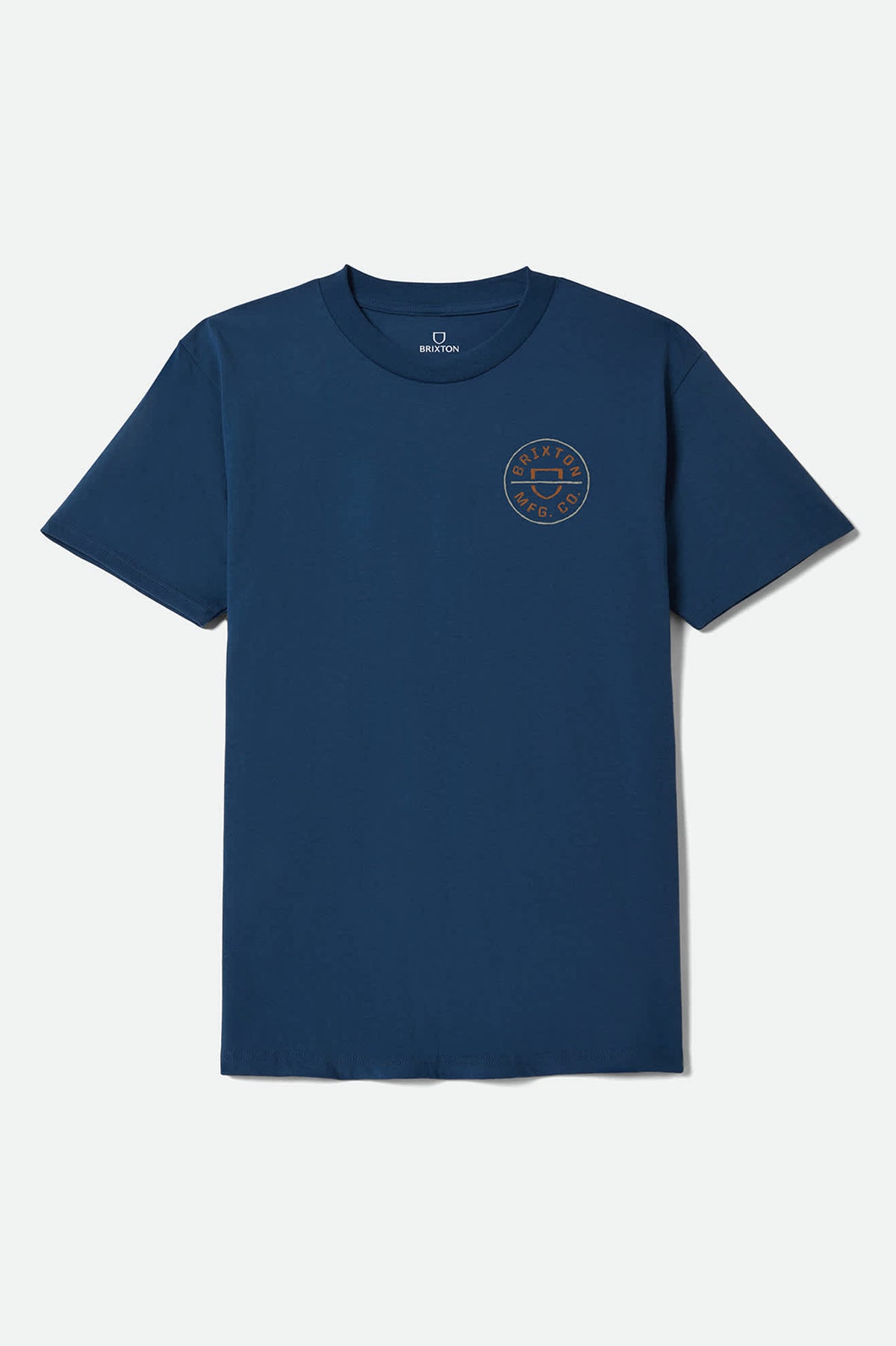 Men's Crest II Standard T-Shirt in the color Navy/Sand/Rust - Front Product View