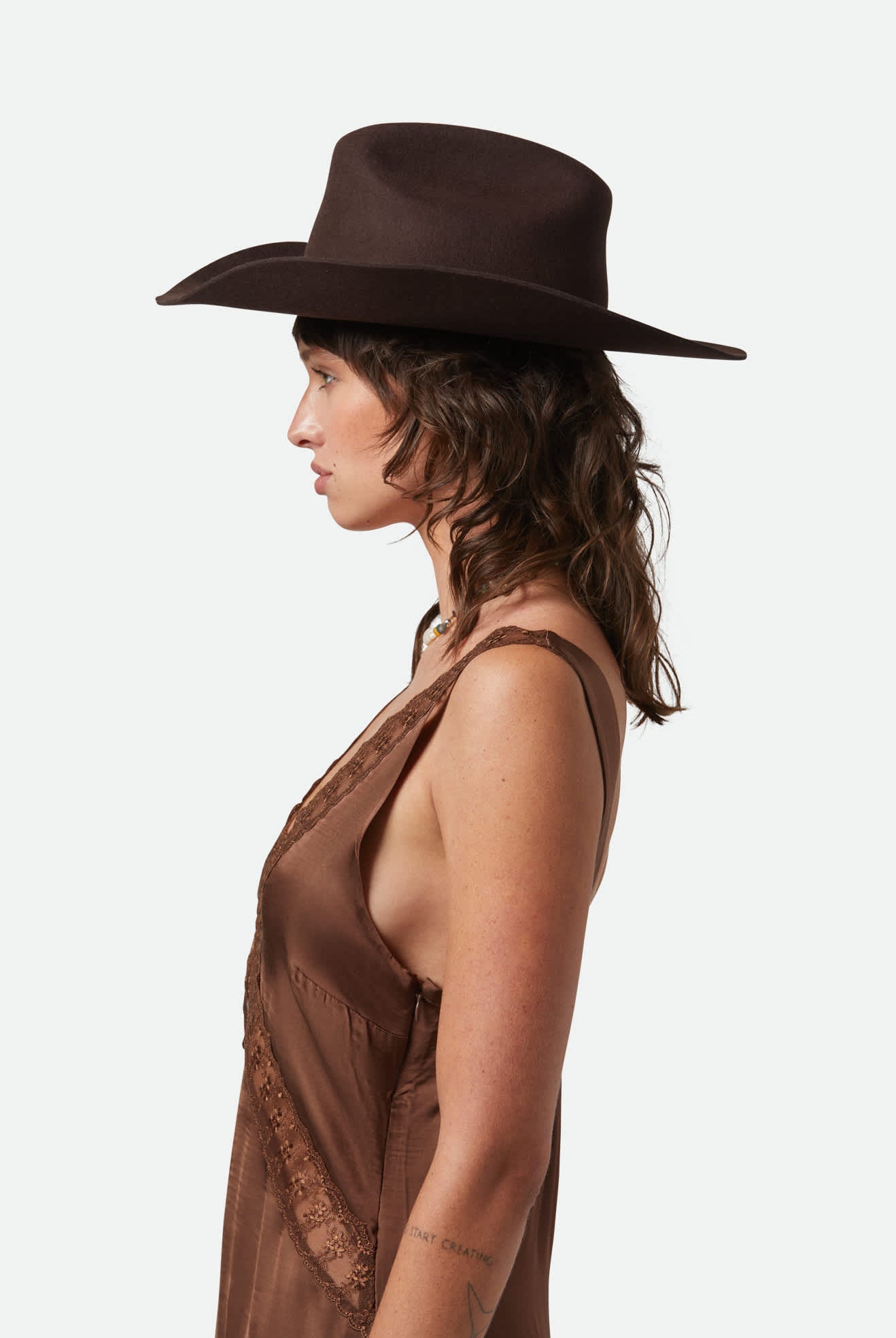 Unisex Laredo Cowboy Hat in the color Dark Brown - Women's Side View
