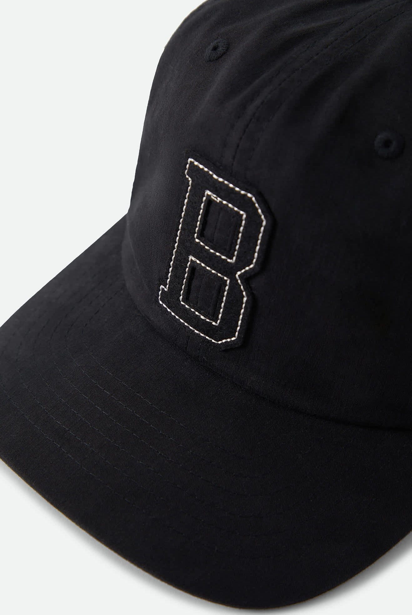 Unisex Big B Adjustable Hat in the color Black/Black/Off White - Additional Laydown image