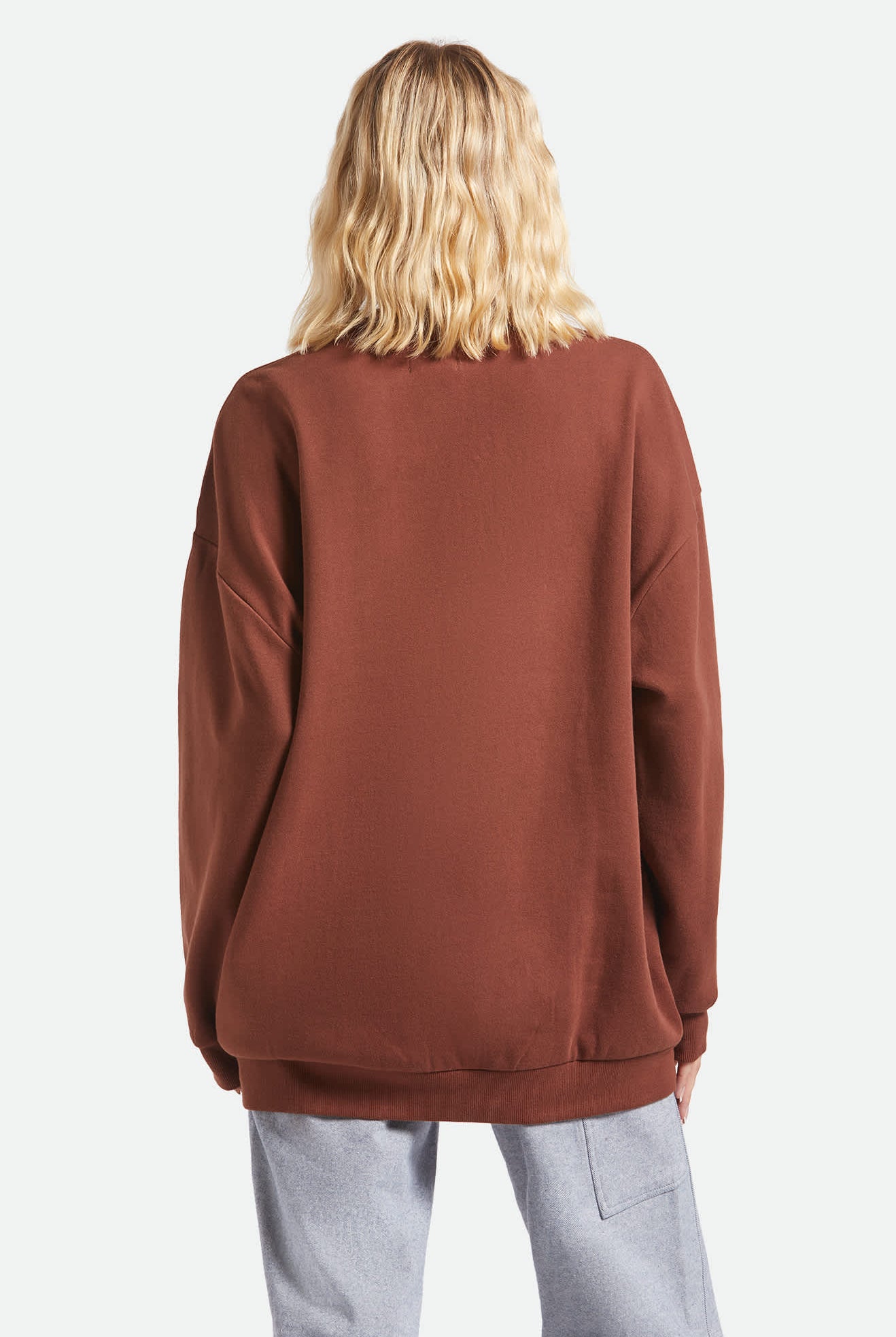 Women's Western Crew in the color Sepia - Women's Back View
