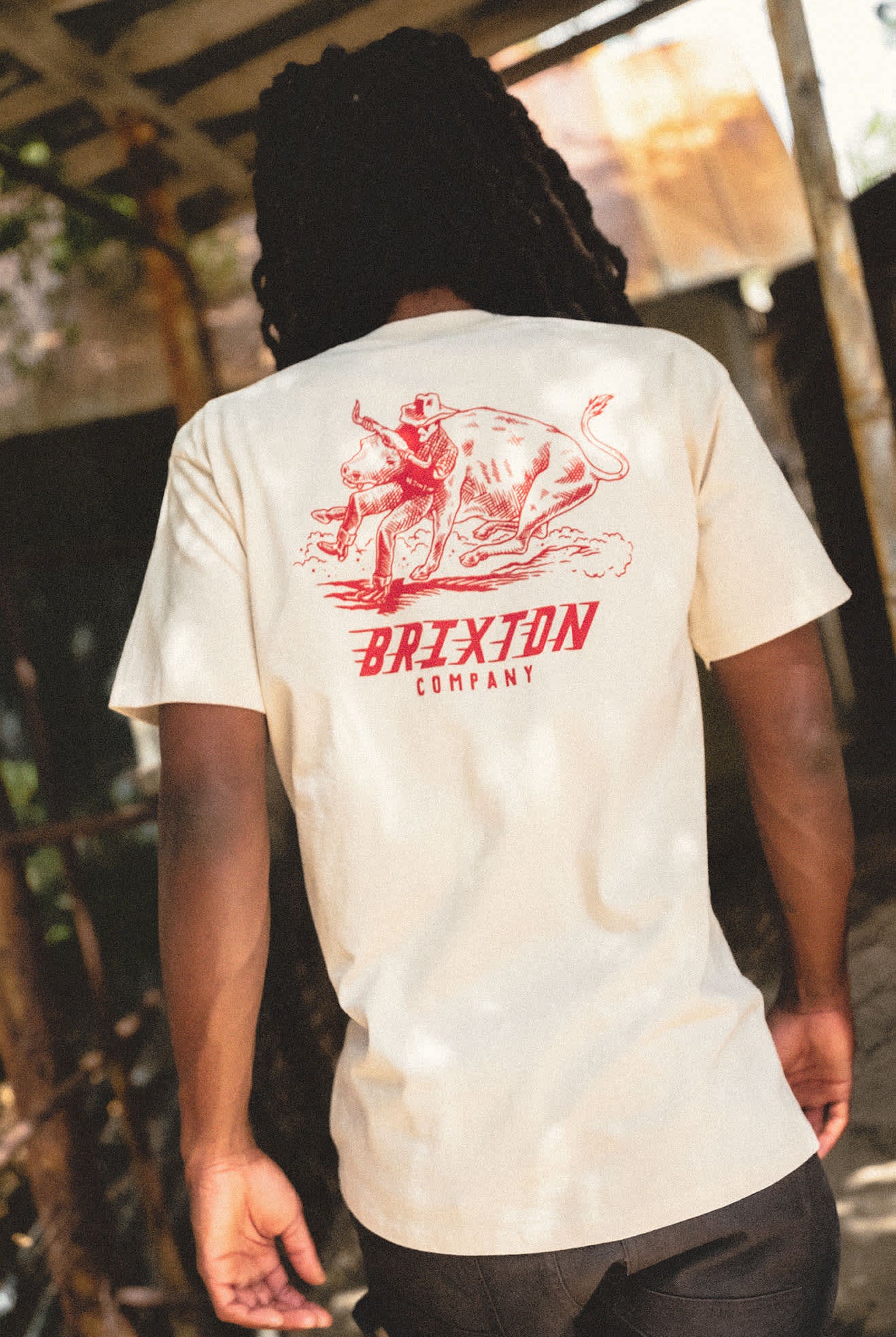 Men's Bulldogger Short Sleeve Standard T-Shirt in the color Cream - Men's Lifestyle image