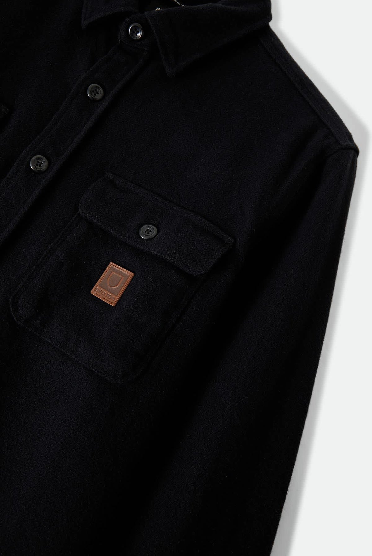 Men's Bowery Heavyweight Flannel in the color Black - Additional Laydown image