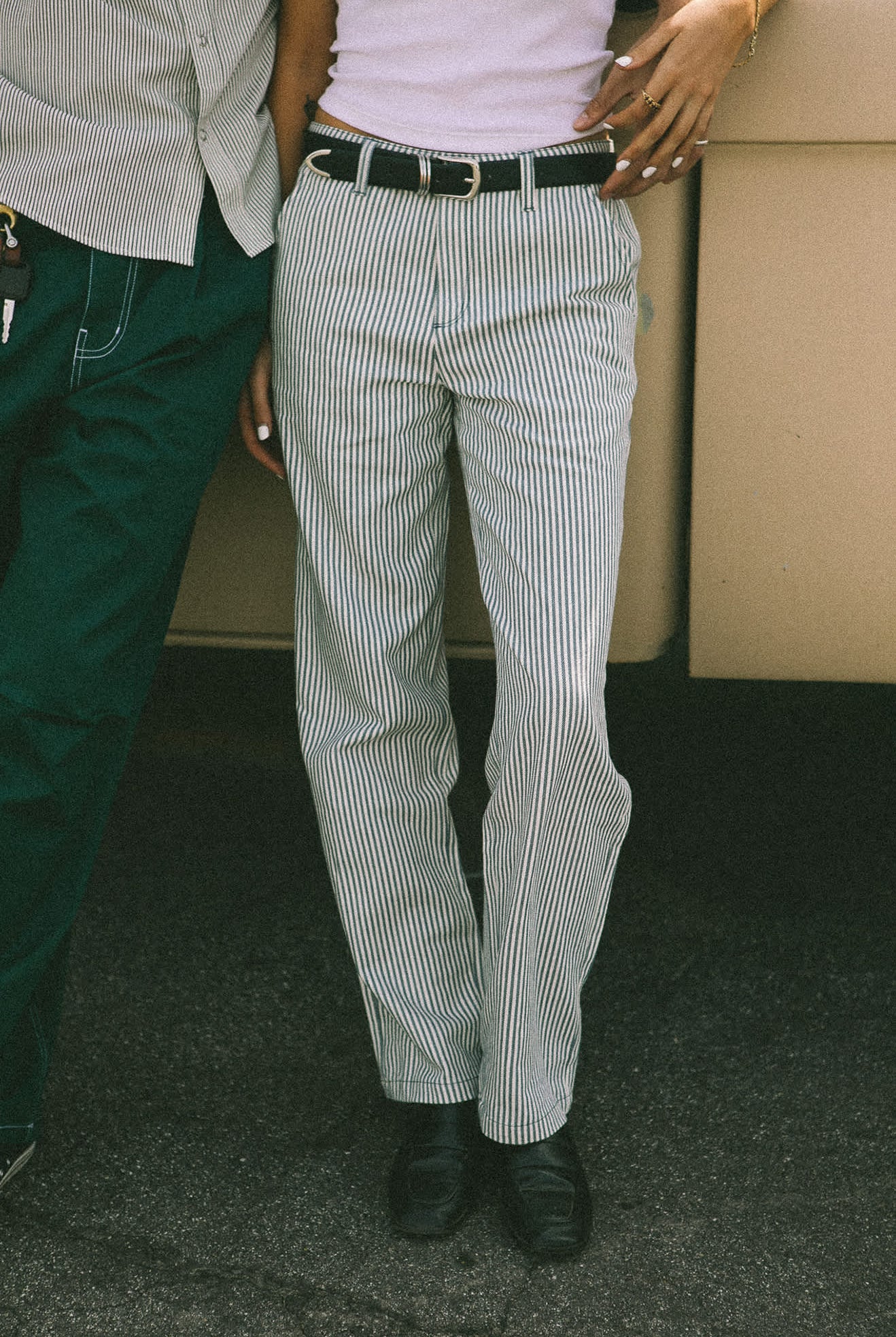 Women's Bedford Pant in the color Azure Blue Pinstripe - Men's Lifestyle image