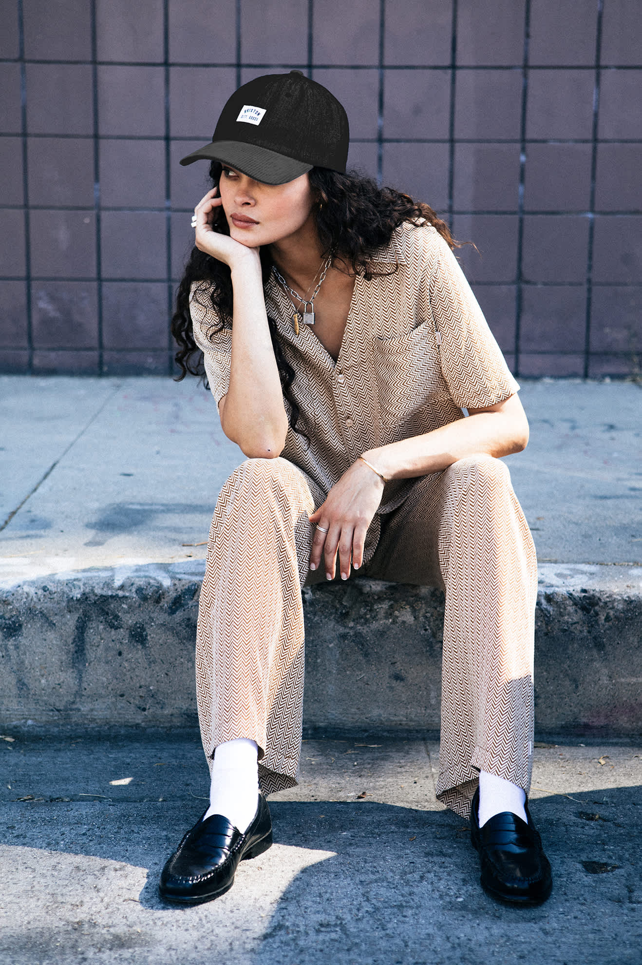 Women's Hudson Lounge S/S Shirt in the color Washed Copper/Whitecap - Men's Lifestyle image