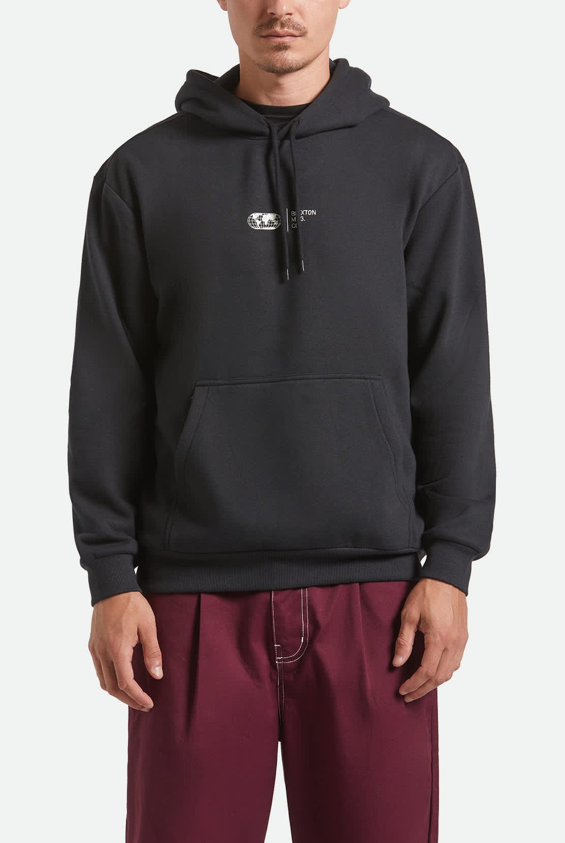 Men's Union Relaxed Hoodie in the color Black - Men's Front View