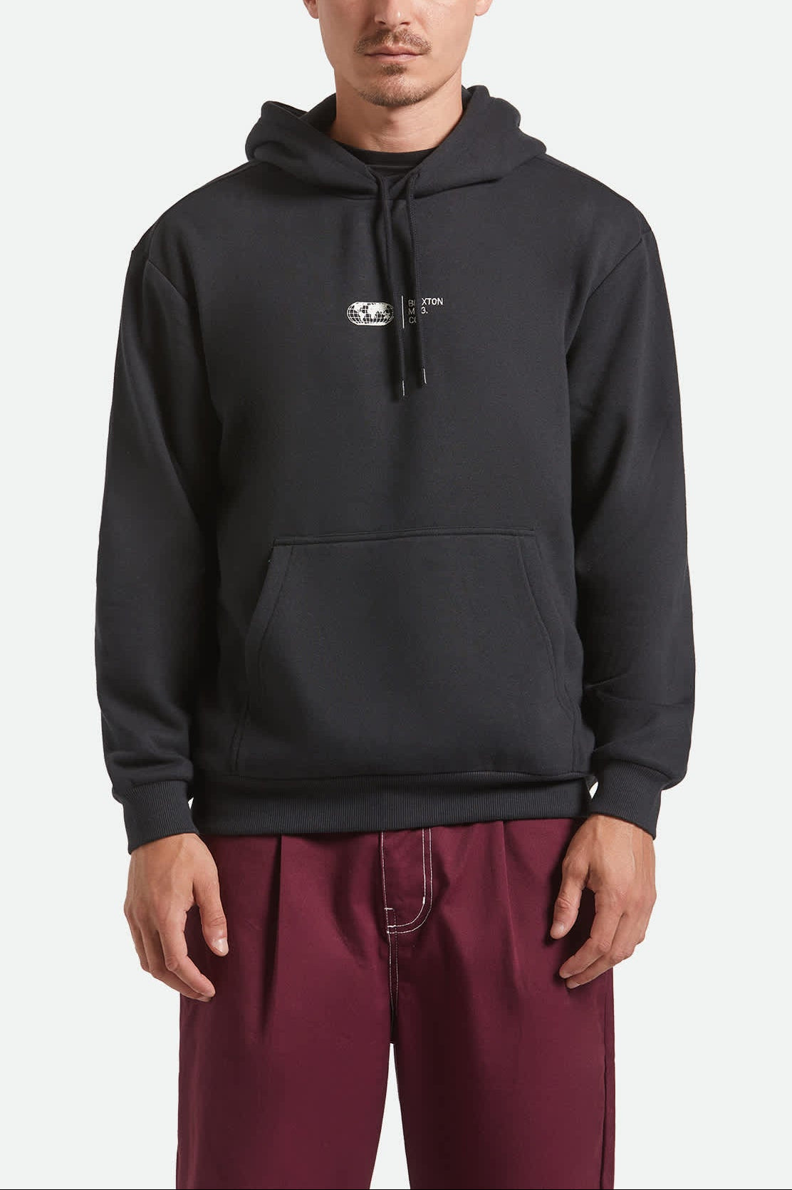 Men's Union Relaxed Hoodie in the color Black - Men's Front View