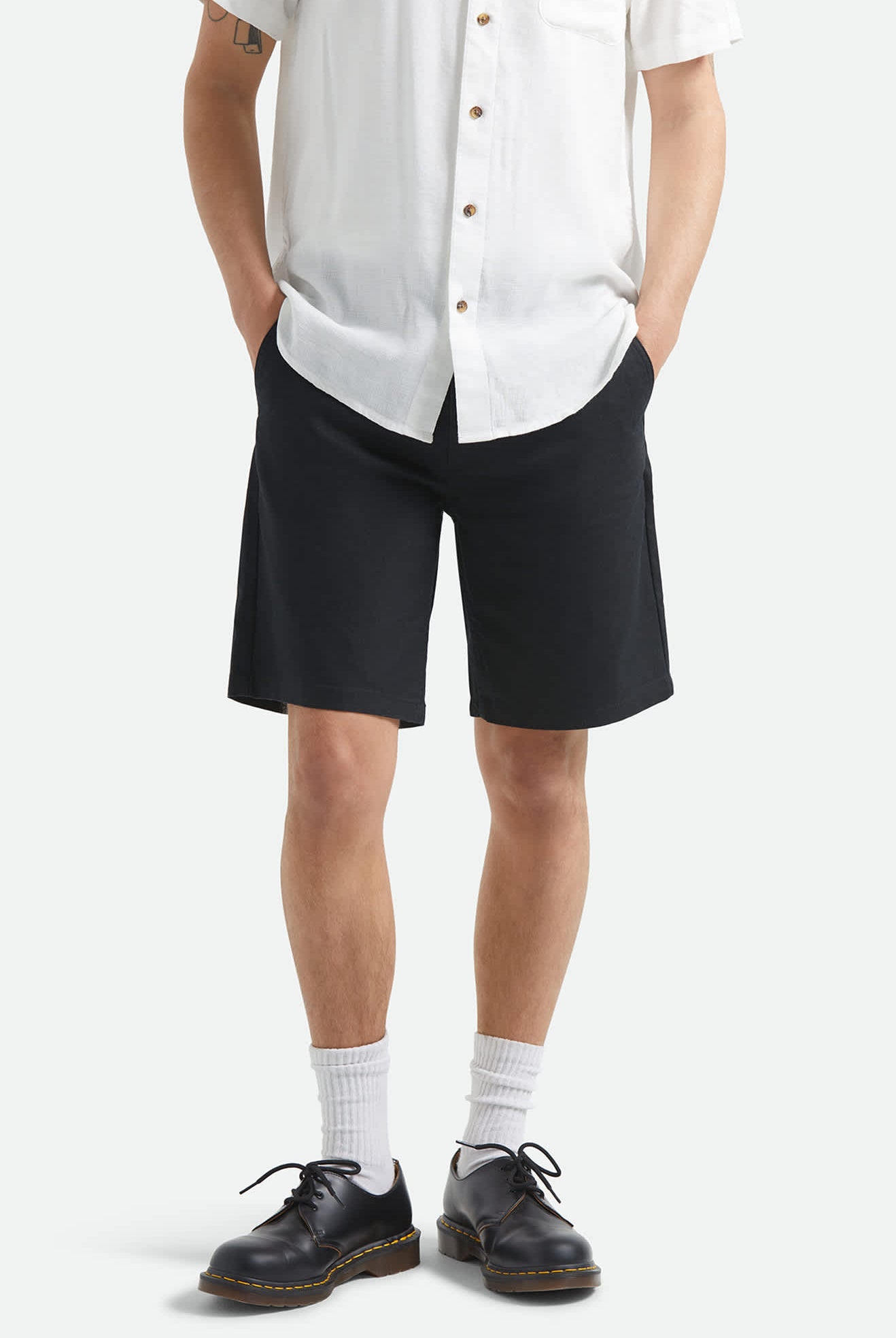 Men's Santo Chino Short in the color Black - Men's Front View