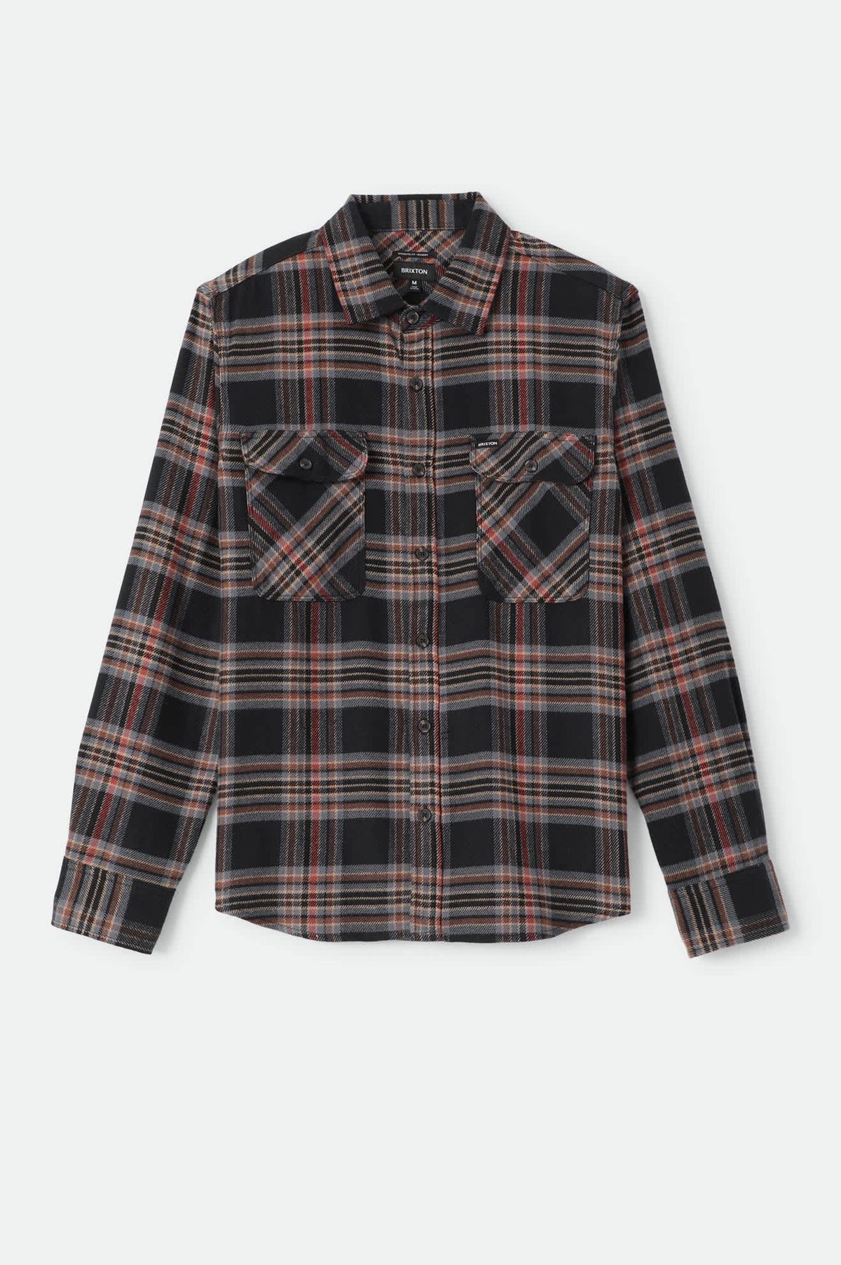 Men's Bowery Flannel in the color Black/Red Earth - Front Product View