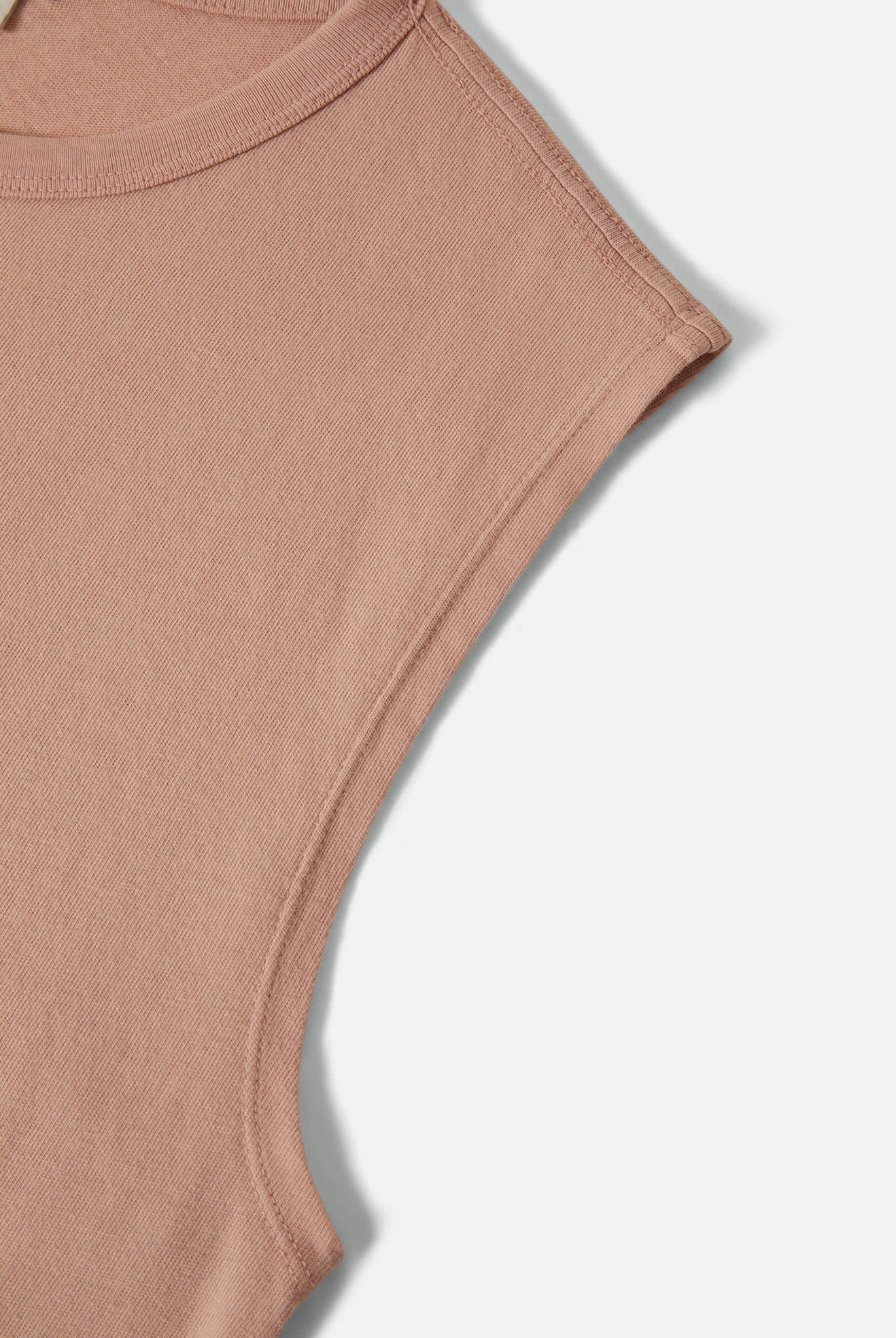 Women's Carefree Organic Garment Dye Muscle Tank in the color Silver Pink - Additional Laydown image