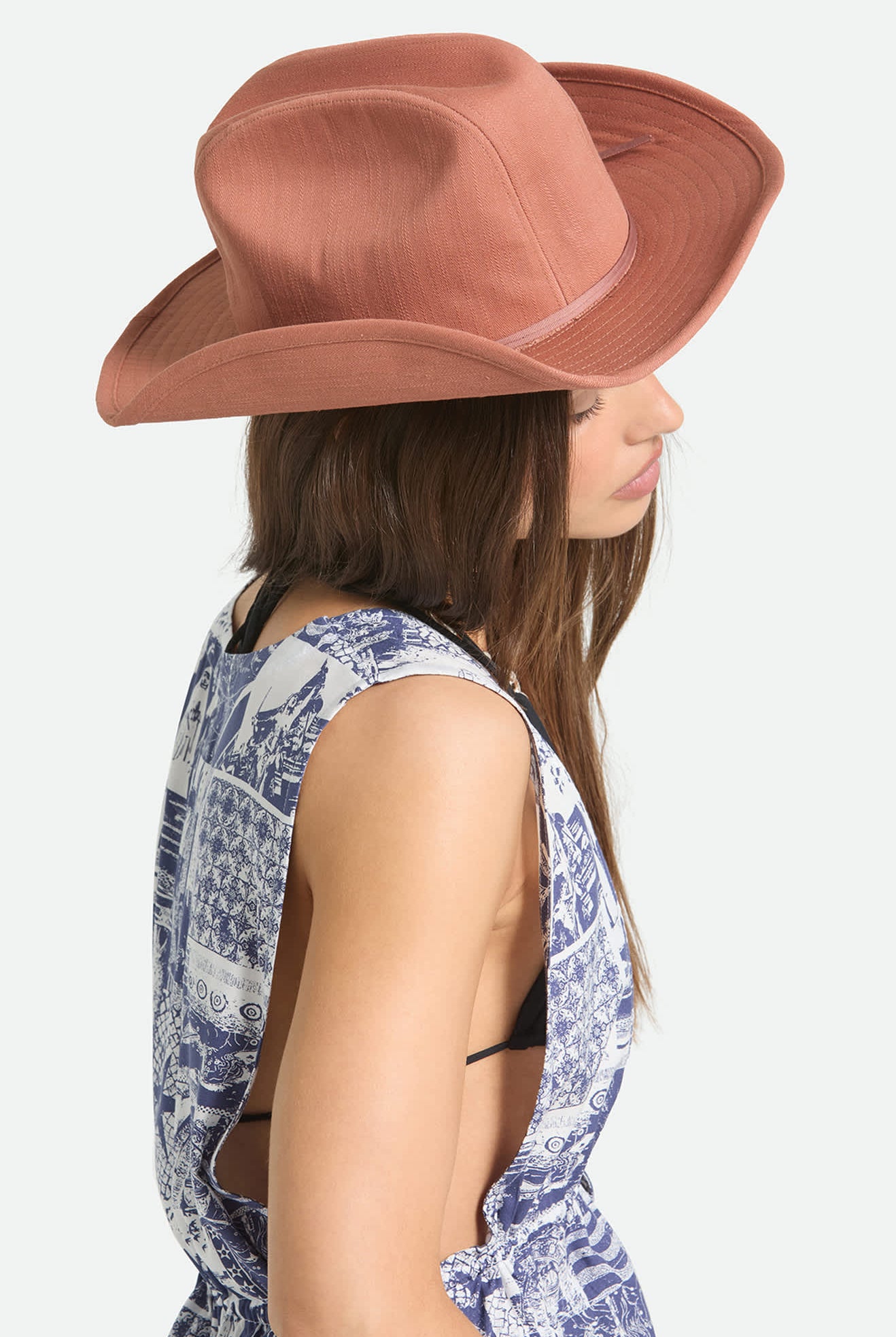 Women's Odessa Cowboy Hat in the color Italian Clay - Women's Side View