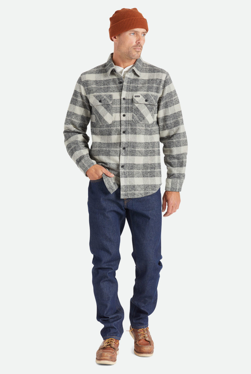 Men's Fit, Featured | Bowery Heavyweight L/S Flannel - Black/Charcoal
