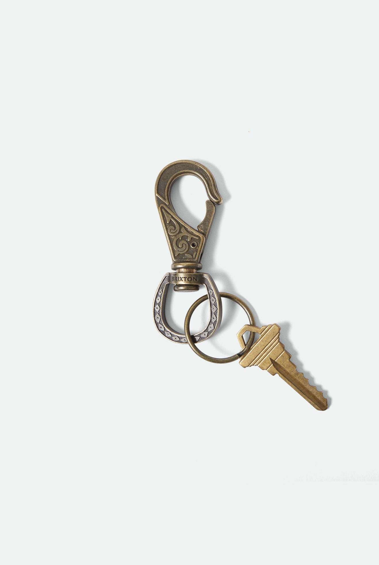 Brixton Unisex Scroll Keychain - Antique Bronze | Main