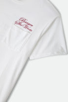 Men's Burger She Wrote Pocket T-Shirt in the color White - Additional Laydown image