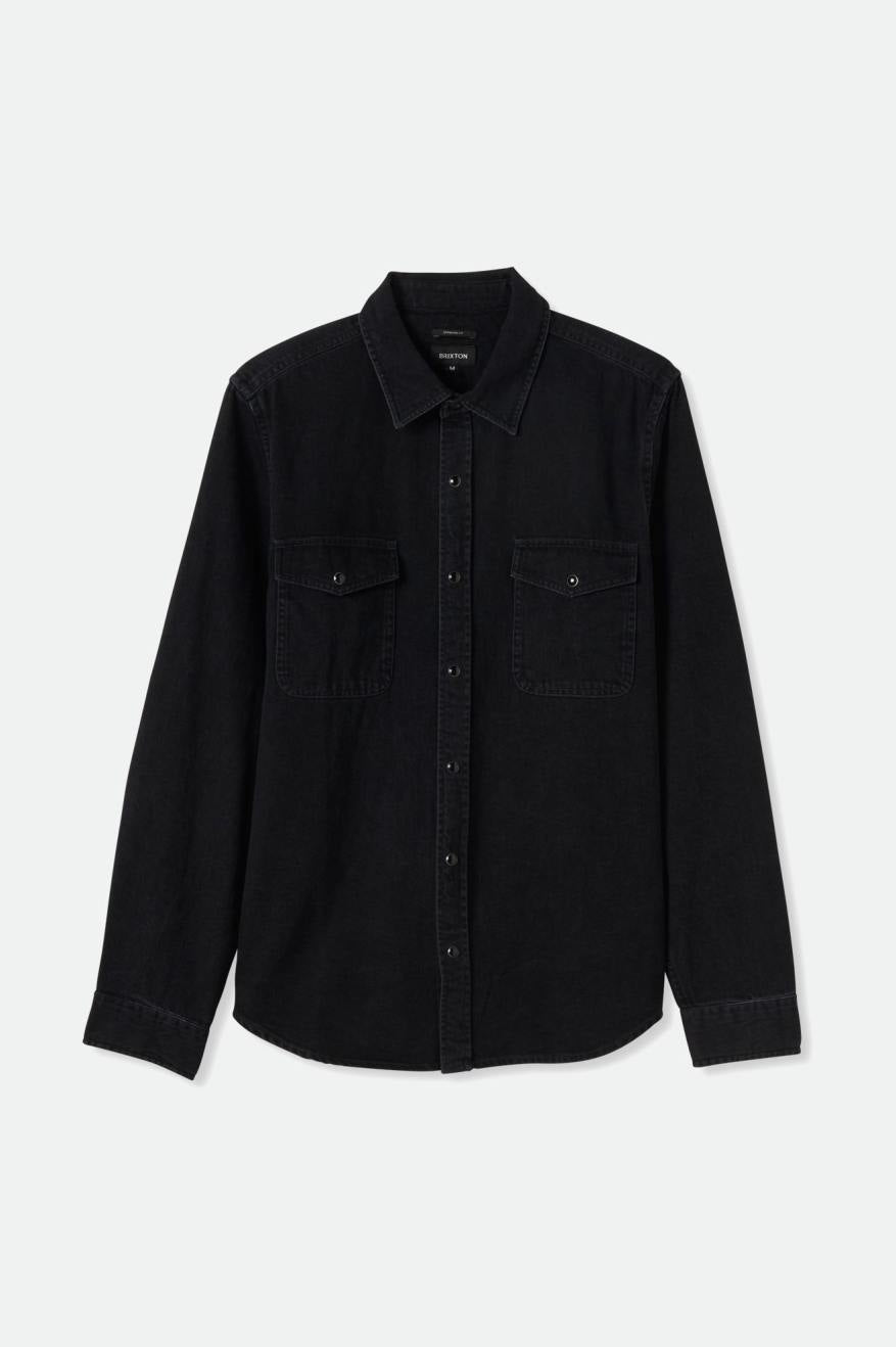 Wayne Stretch L/S Woven Shirt - Washed Black