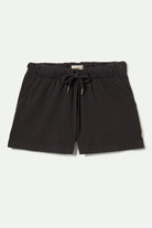 Women's Carefree Organic Garment Dyed Lounge Short in the color Black - Front Product View
