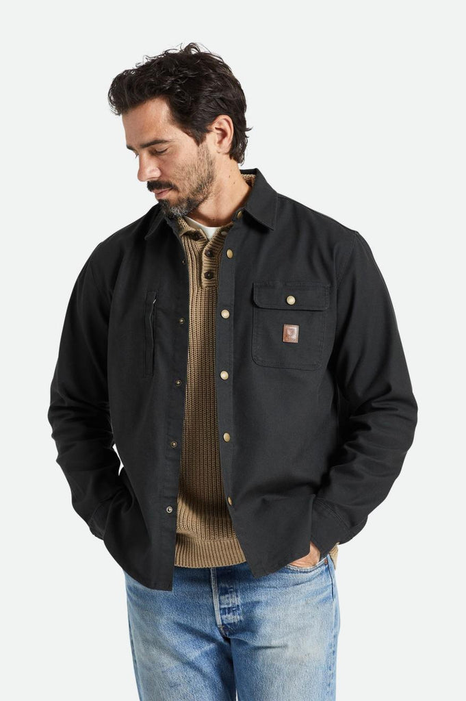 Brixton Builders Stretch Flannel Lined Jacket - Washed Black