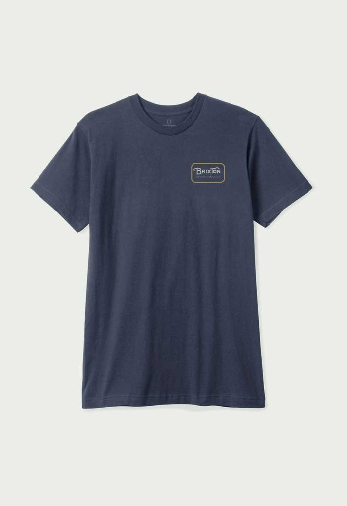 Brixton Grade S/S Standard T-Shirt - Washed Navy/Beige/Washed Copper