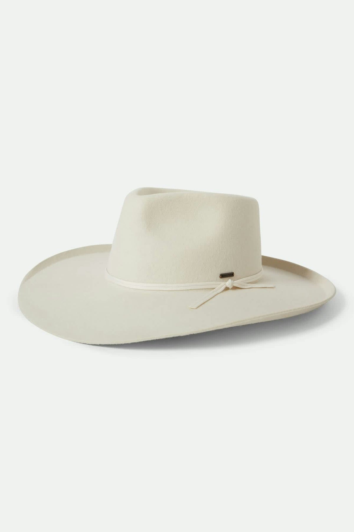 Brixton Hat Fedora Wool Felt Wide Brim Rancher Dove White Ribbon Band Bow Size M Women main image 2