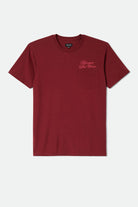 Men's Burger She Wrote Pocket T-Shirt in the color Burgundy - Front Product View