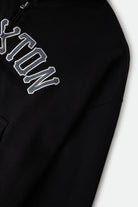 Men's Dugout Zip Hood Fleece in the color Black/Grey - Additional Laydown image