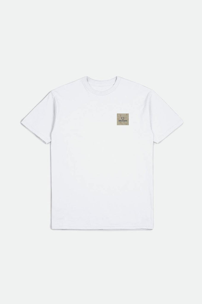 Brixton Alpha Square S/S Standard Tee - White/Washed Navy/Sepia