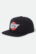 Unisex Heyward Snapback in the color Black - Front Product View