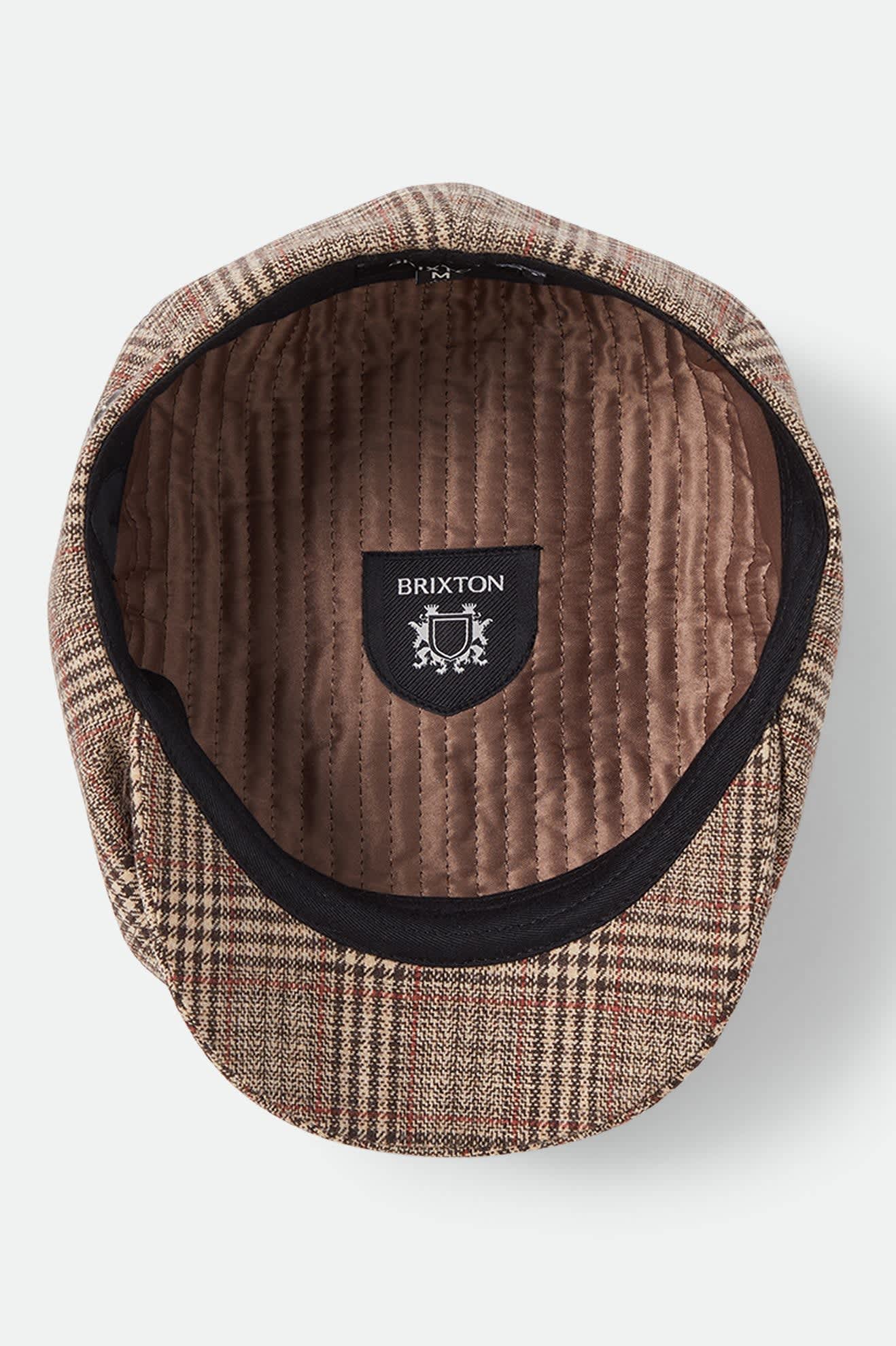 Unisex Brood Newsboy Cap in the color Brown/Tan/Red Plaid - Additional Laydown image