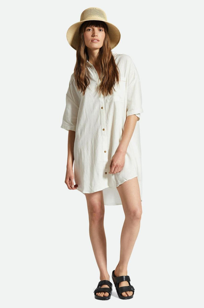 Brixton Condesa Linen Shirtdress - Off White