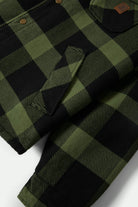 Men's Durham Sherpa Lined Jacket in the color Black/Wild Green Flannel - Additional Laydown image