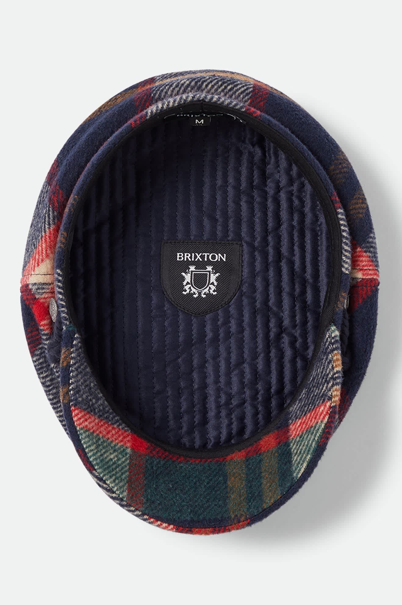 Unisex Fiddler Fisherman Cap in the color Navy/Green/Red/Cream - Additional Laydown image