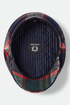 Unisex Fiddler Fisherman Cap in the color Navy/Green/Red/Cream - Additional Laydown image