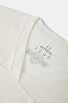 Women's Brixton Boxy Cropped Football T-Shirt in the color Off White - Additional Laydown image